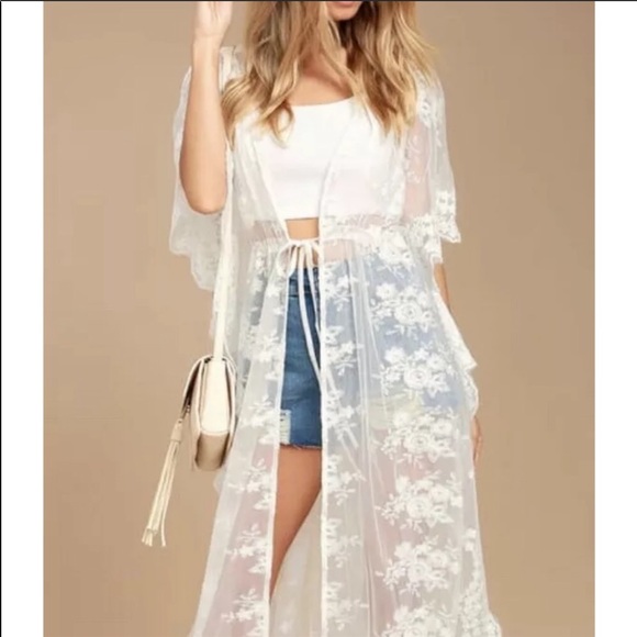 Lulus Tops - BNWT Lulu’s Lace Kimono and FP Brami